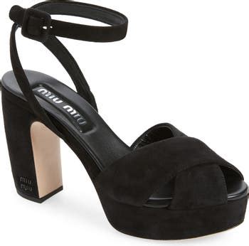 miu miu plateau sandalen velours|Miu Miu Cross Plateau Platform Sandal (Women) .